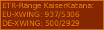 ETR-Ränge von KaiserKatana NTR/ETR-Ranks